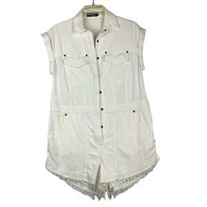 Etequette womens romper medium white cotton 38ch 38w 42 h